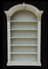 Arched Elegant Bookcase White with Gold Finish - Furniture on Main