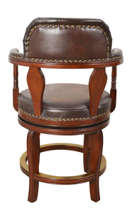 Clubhouse Tufted Leather Swivel Counter Height Stool Set of 2 - Furniture on Main