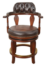 Clubhouse Tufted Leather Swivel Counter Height Stool Set of 2 - Furniture on Main