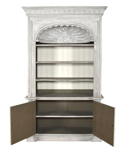 Misty Grey Shell Library Bookcase - Furniture on Main