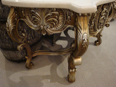 Gold Gilt Single Carved Vanity Marble Top - Furniture on Main