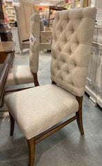Button Tufted Side Chair Set of 4 Chairs Performance Linen - Furniture on Main