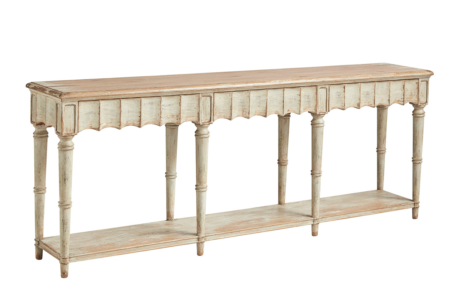 Narrow Fluted and Scalloped Console Table Parkdale Console Table