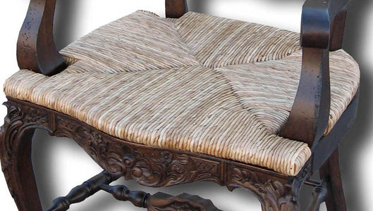 Farmhouse Ladderback Arm Chair Rush Seat Walnut Set of 2 - Furniture on Main