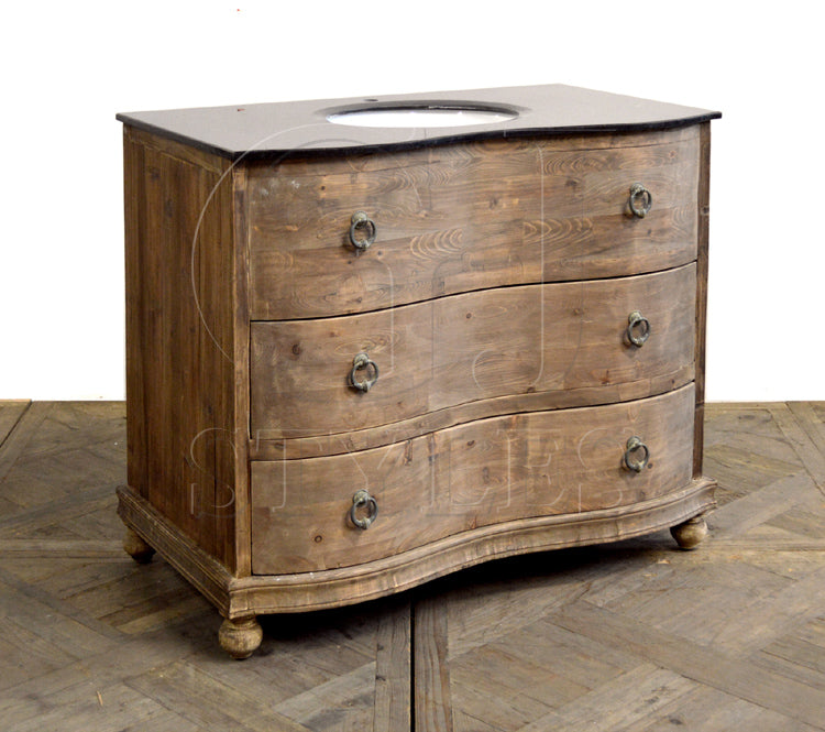 Bow Front Chest Single Vanity - Furniture on Main