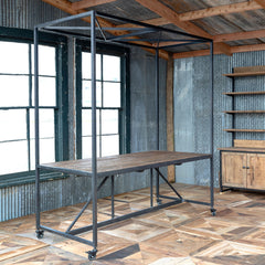 Industrial Iron & Wood Work Table - Furniture on Main