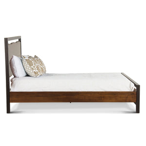 Acacia Faux Live Edge King Bed Walnut Finish - Furniture on Main
