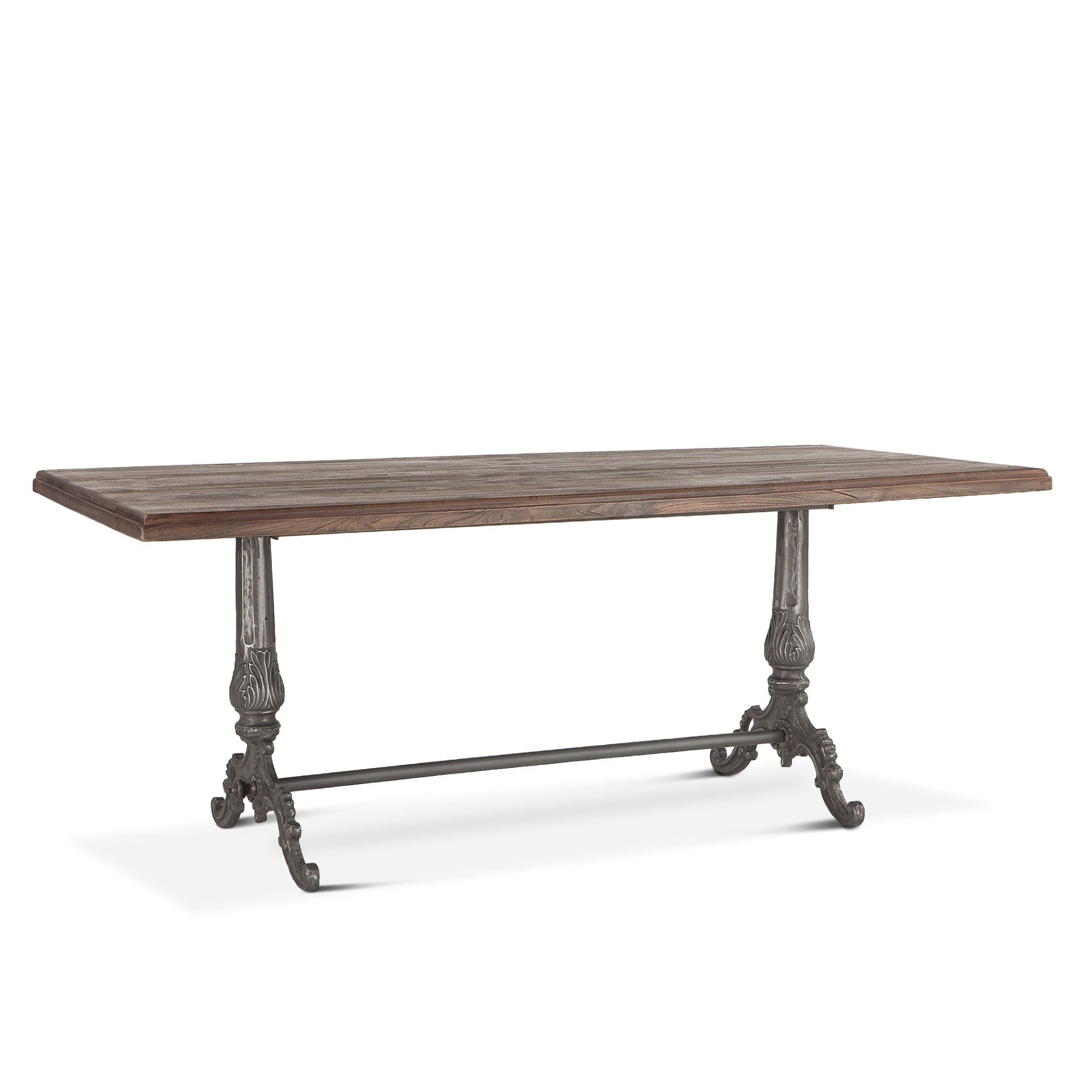 76" Market Cast Iron Base Dining Table - Furniture on Main