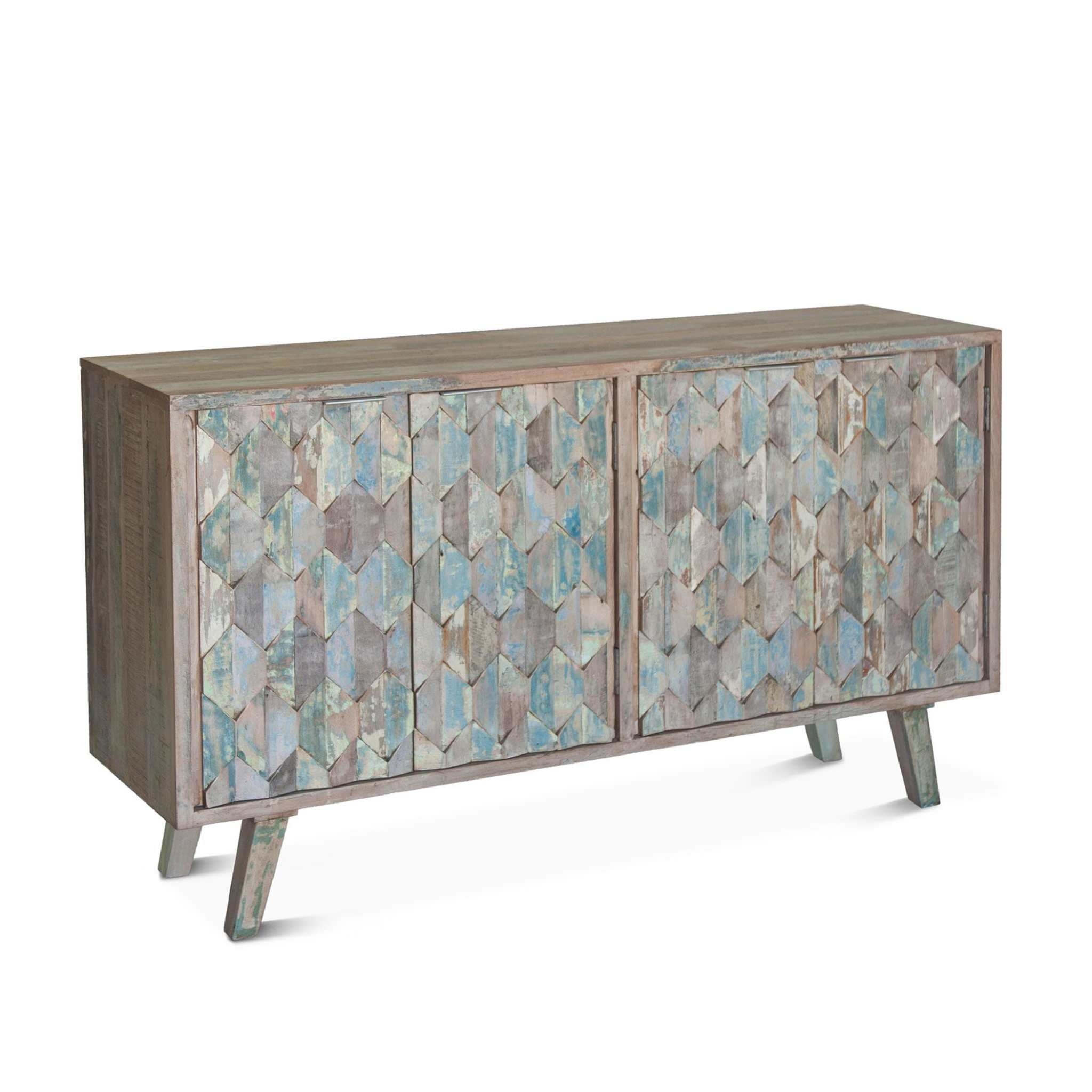 Reclaimed Vintage Teal Sideboard Buffet - Furniture on Main