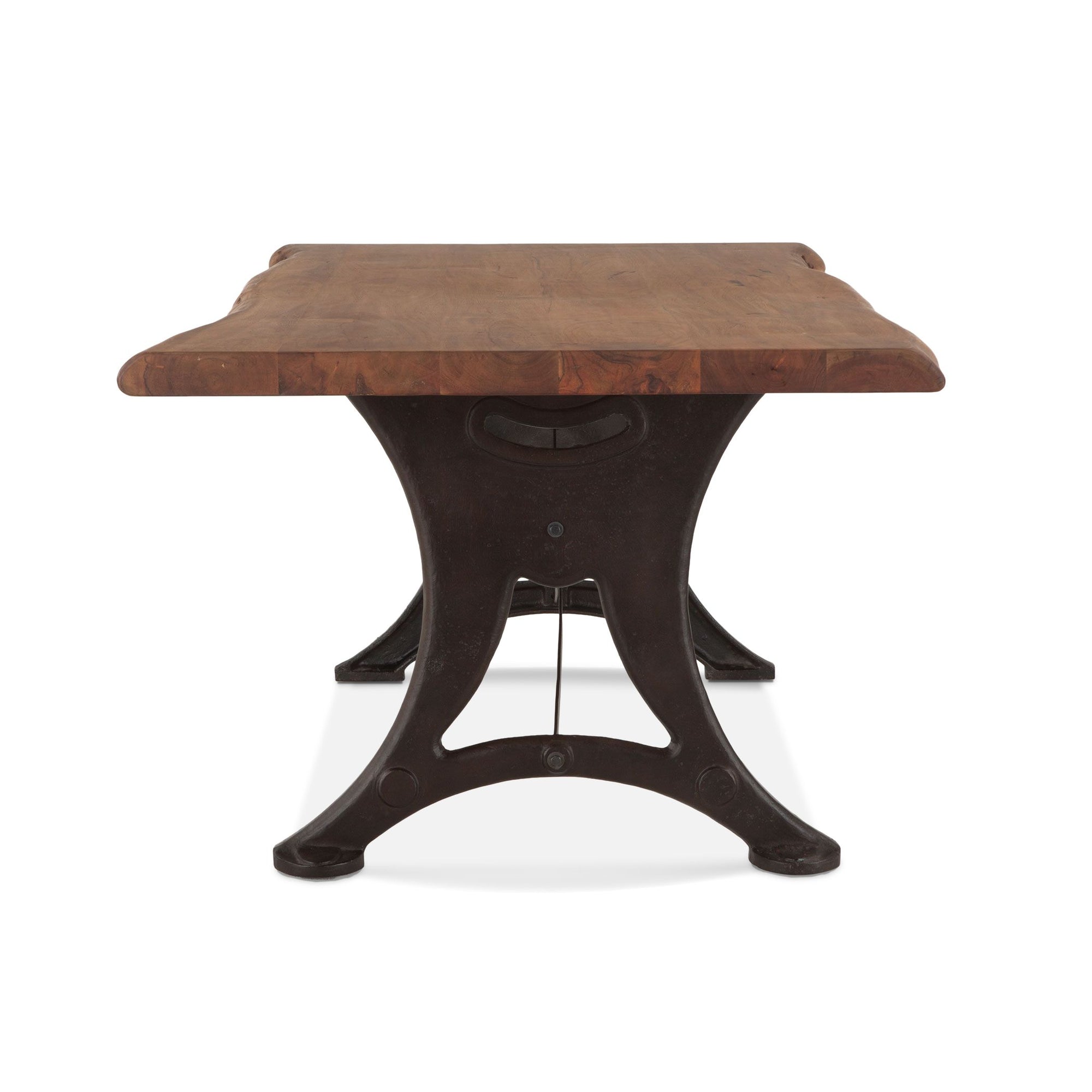 80" Live Edge Rustic Dining Table Industrial Iron Raw Walnut - Furniture on Main