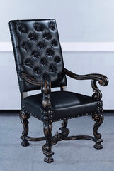 Old World Black Ornate Fireside Arm Chair - Furniture on Main