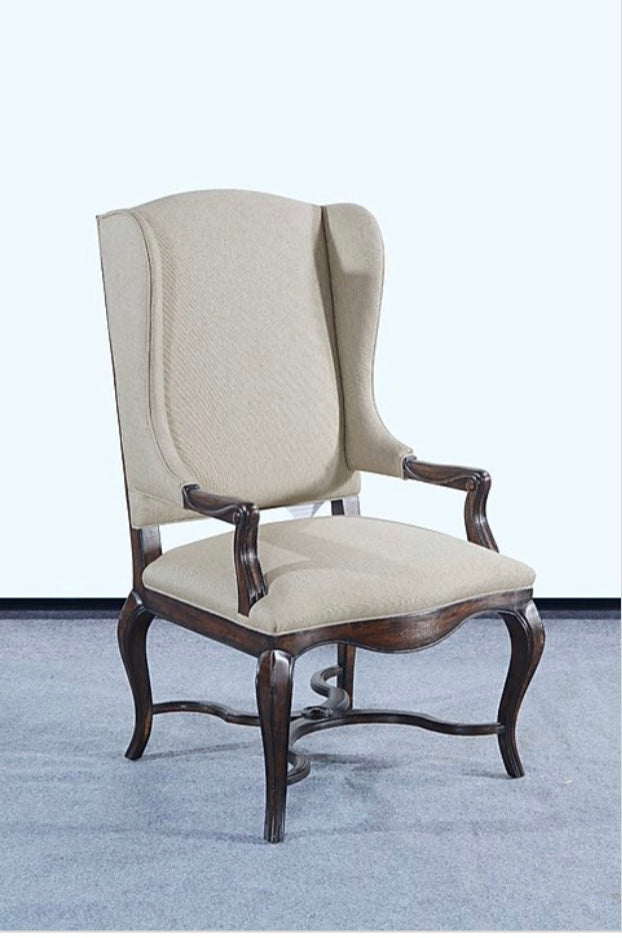 Carol Arm Chair Cabriole Legs in Rustic Pecan - Furniture on Main