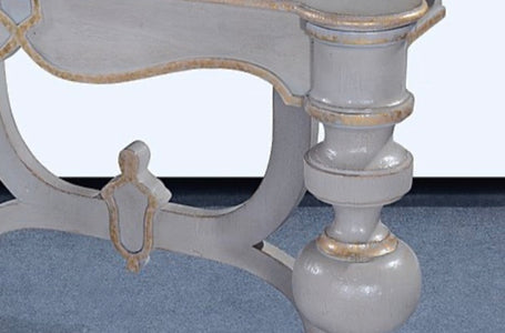 Console Table in Pewter with Gold Accents - Furniture on Main