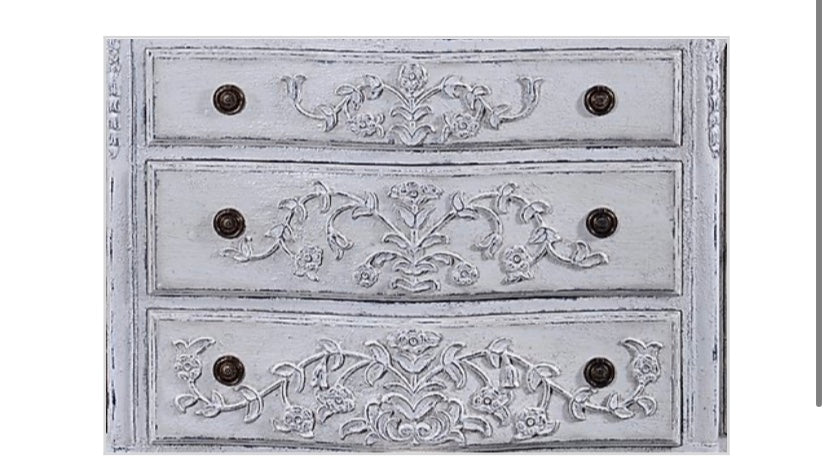 French Hand Carved Sideboard White Distressed - Furniture on Main