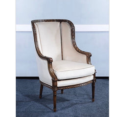 Louis XVI Arm Chair Antiqued Brown - Furniture on Main