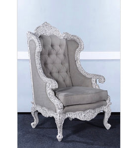 Royal Ornate Carved Wing Chair - Furniture on Main