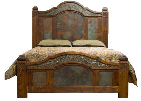 Aztec Copper & Wood King Bed - Furniture on Main