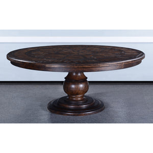 Olde World Antique Walnut 72" Round Dining Table - Furniture on Main
