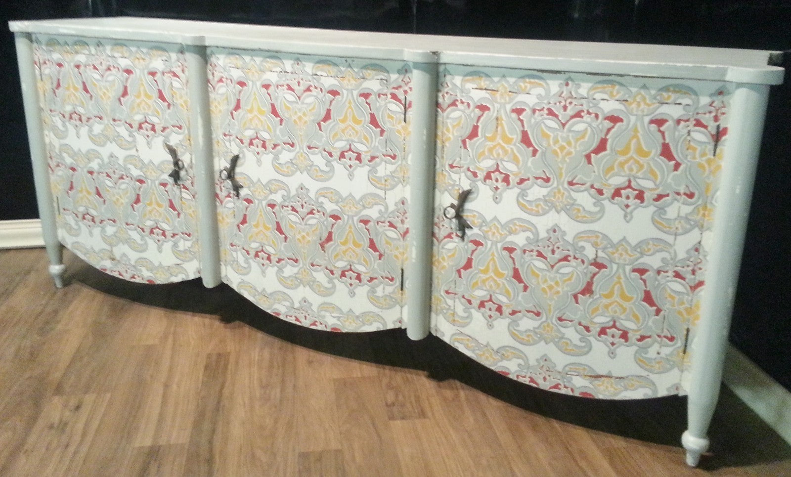 Steven Shell Chelsea Three Door Side Board Buffet Hand Painted - Furniture on Main