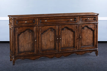 French Provincial Sideboard Rustic Pecan Finish - Furniture on Main
