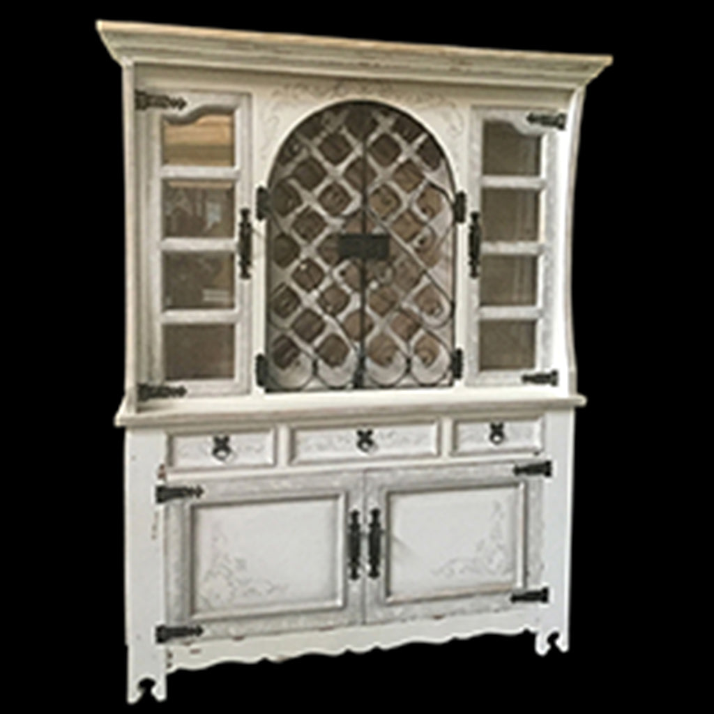 Cabo Hand Painted Buffet & Hutch Wine Cabinet - Furniture on Main