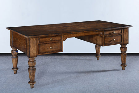 Traditional Wood Desk Rustic Pecan Finish - Furniture on Main