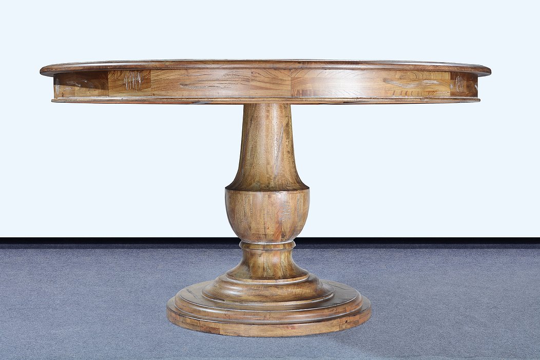 Tuscany 54" Round Pedestal Dining Table Beachwood - Furniture on Main