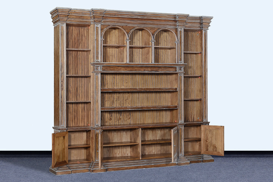 Rustic Pecan - Swedish Moss Cathedral Entertainment Unit Bookcase - Furniture on Main