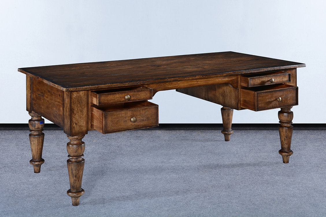 Traditional Wood Desk Rustic Pecan Finish - Furniture on Main