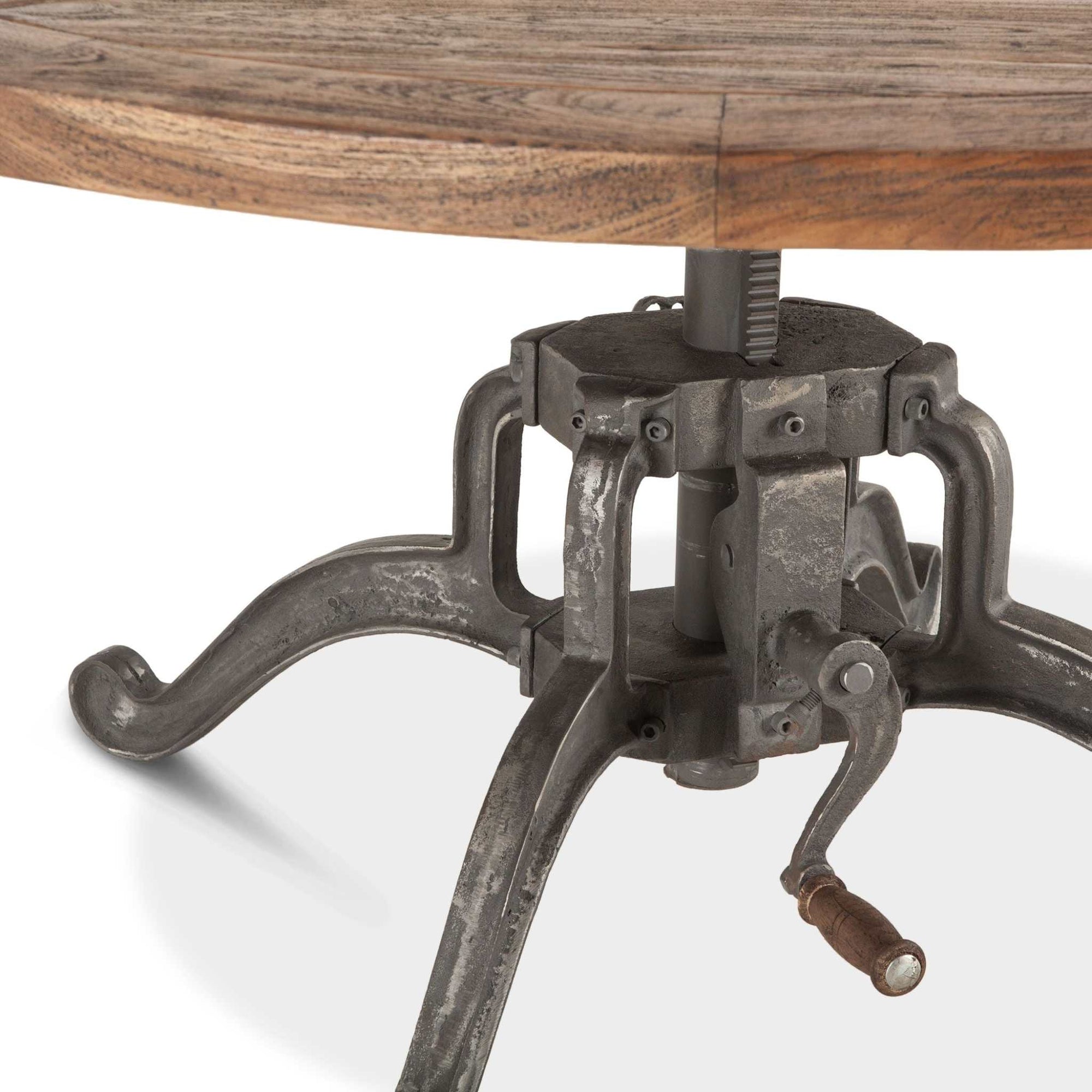 Industrial Loft 42" Adjustable Round Coffee Table Weathered Teak ...