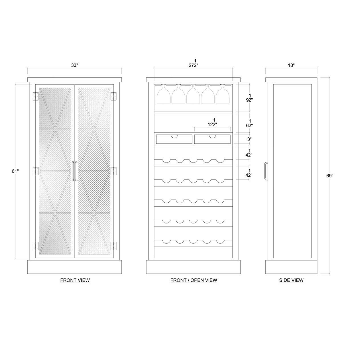 Dante Wine Cabinet Storage - Furniture on Main