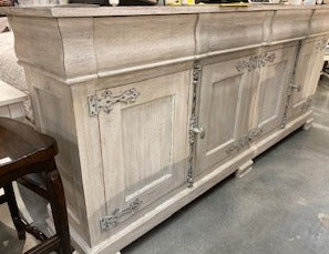 4 Door Sideboard Buffet Pickled White - Furniture on Main