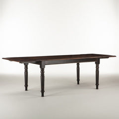Farmhouse Leg Dining Table Black and Stain Extension Dining Table - Furniture on Main