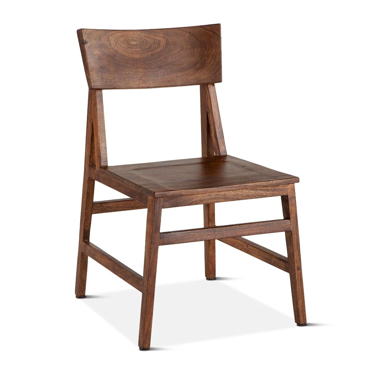 Rustic Walnut finished Wood Side Chair Set of 4 - Furniture on Main