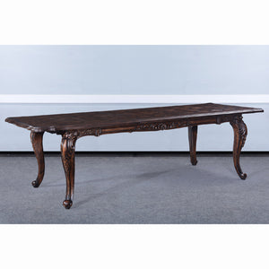 French Extension Dining Table Distressed Walnut Finish - Furniture on Main