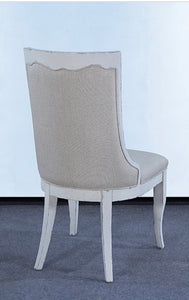 White Dining Chair Oatmeal Linen Fabric Set of 4 - Furniture on Main