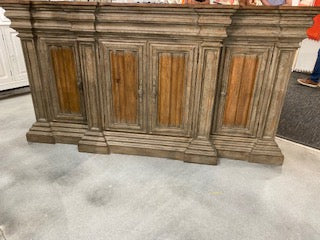 Stepped Front Distressed Sage Buffet Sideboard - Furniture on Main