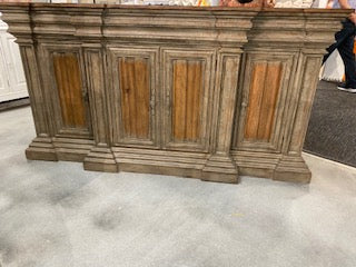 Stepped Front Distressed Sage Buffet Sideboard - Furniture on Main