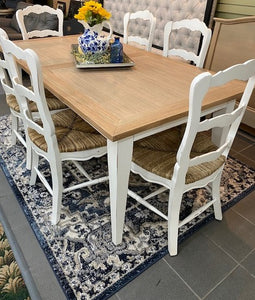 Farmhouse Dining Table & 6 Chairs White & Driftwood Set - Furniture on Main