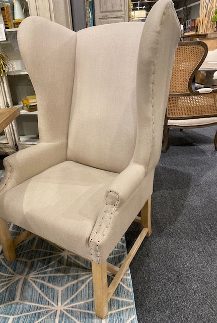 Grand Linen Wing Back Chair Large Wing Chair