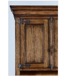 Old World Kitchen Storage Cabinet Rustic Pecan - Furniture on Main