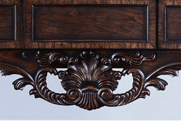 Old World Antiqued Walnut Hand Carved Sideboard - Furniture on Main