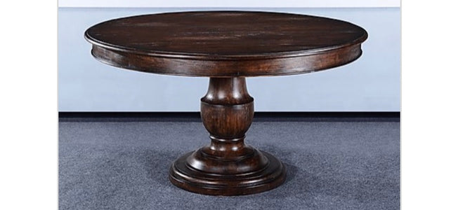 Tuscany 54" Round Pedestal Dining Table Dark - Furniture on Main