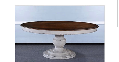 Tuscany 60" Round Pedestal Dining Table White - Furniture on Main