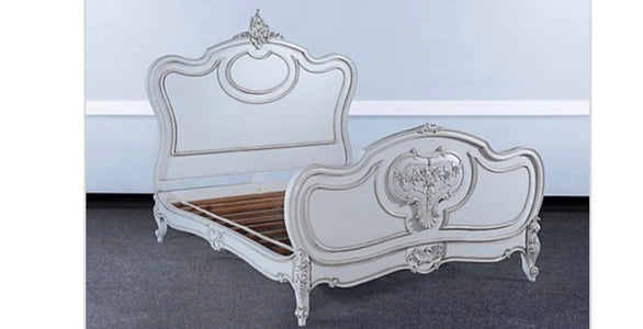 Louis Classic Queen Bed White - Furniture on Main