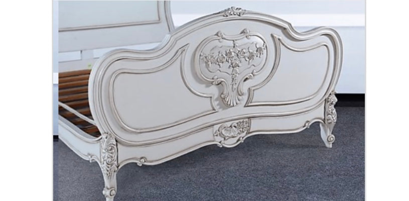 Louis Classic Queen Bed White - Furniture on Main