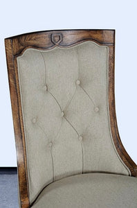 Rustic Pecan Dining Chair Beachwood Fabric Set of 4 - Furniture on Main