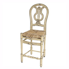 Lyre Parchment Bar Height  Stool Set of 2 - Furniture on Main