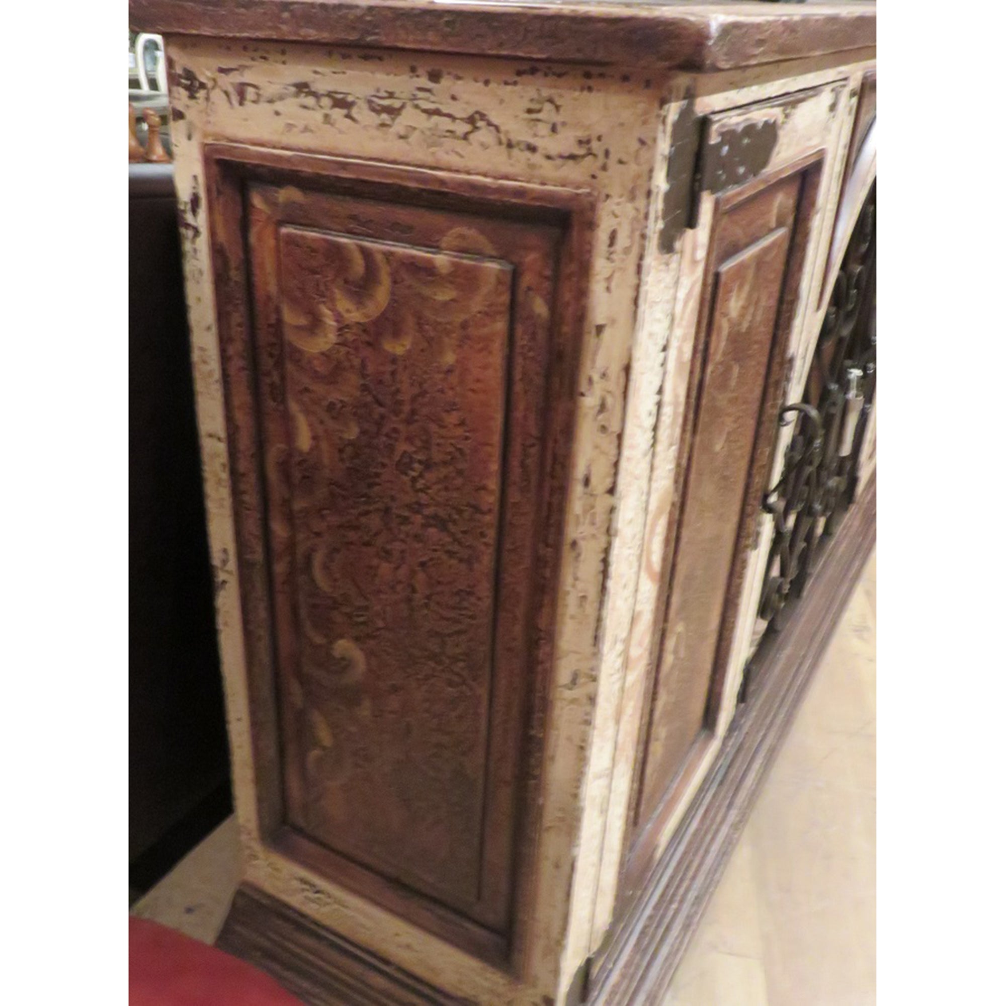 Olde World Rustic  Iron Buffet or Wine Sideboard - Furniture on Main
