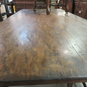 Rustic Farmhouse Dining Table 84" Black Distressed Reclaimed Wood Top - Furniture on Main